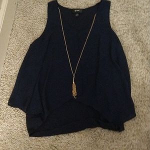Blue Blouse (w/ gold necklace)